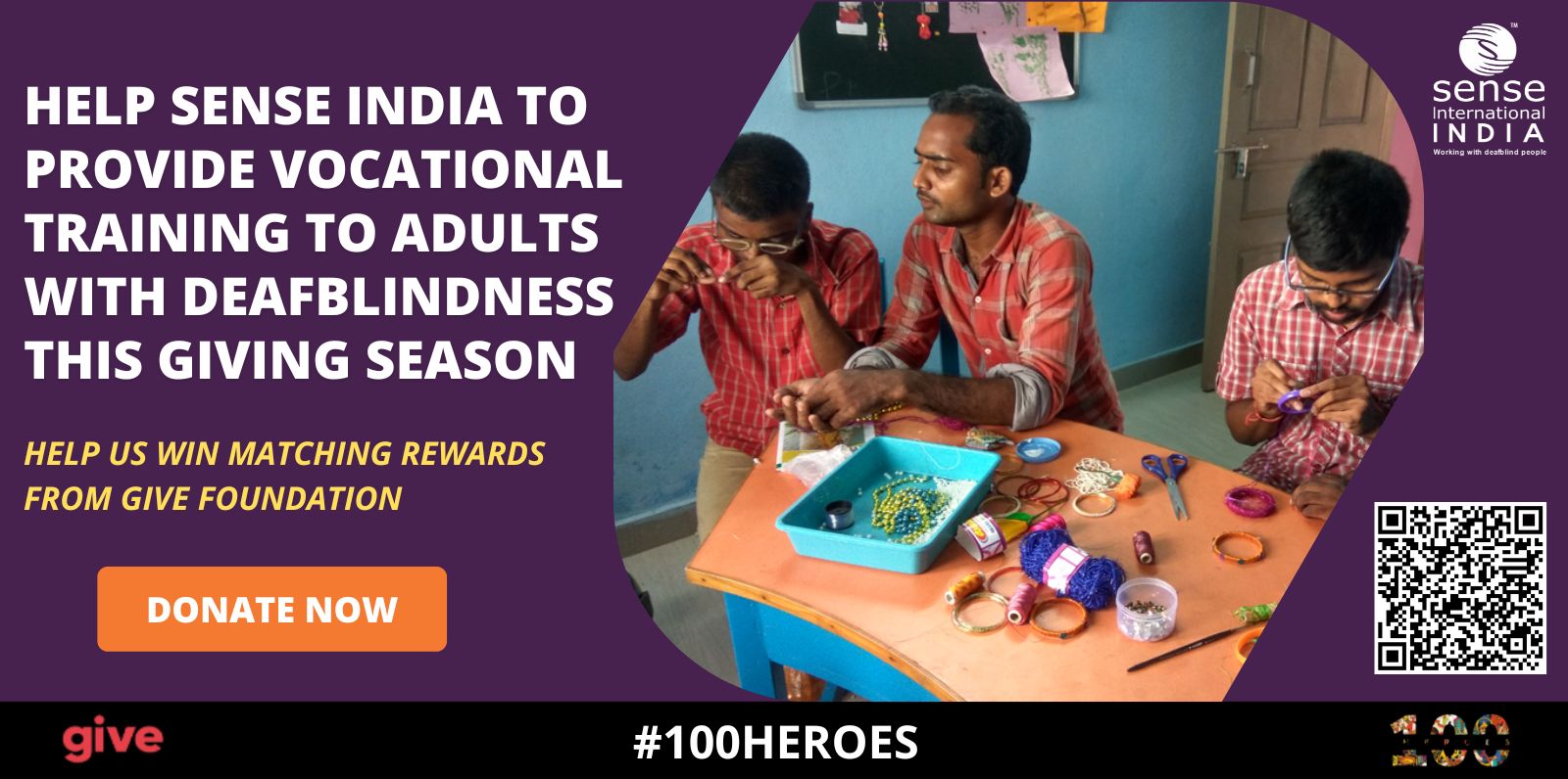 Sense India participating in 100 Heroes Campaign by Give Foundation