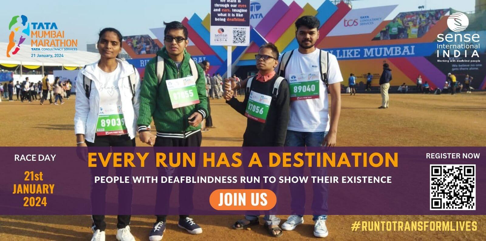 Sense India participating in Tata Mumbai Marathon 2024